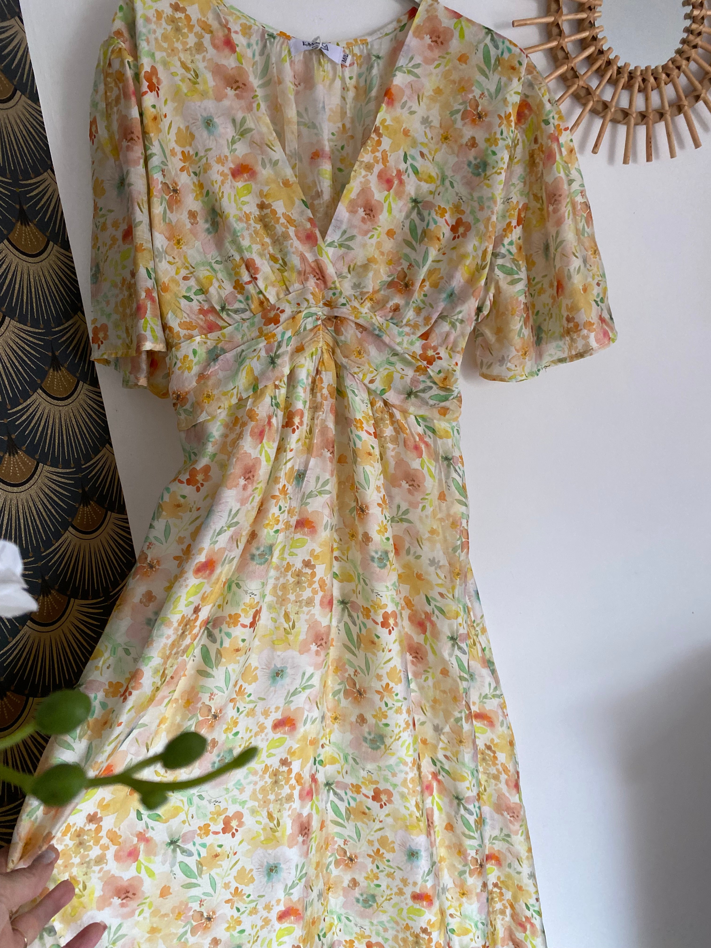 ROBE LONGUE  EMMA  MODELE 3 JAUNE  TAILLE S/M OU M/L