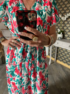 ROBE MILY FLEURS VERTES 36/42