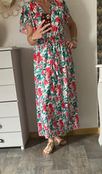 ROBE MILY FLEURS VERTES 36/42
