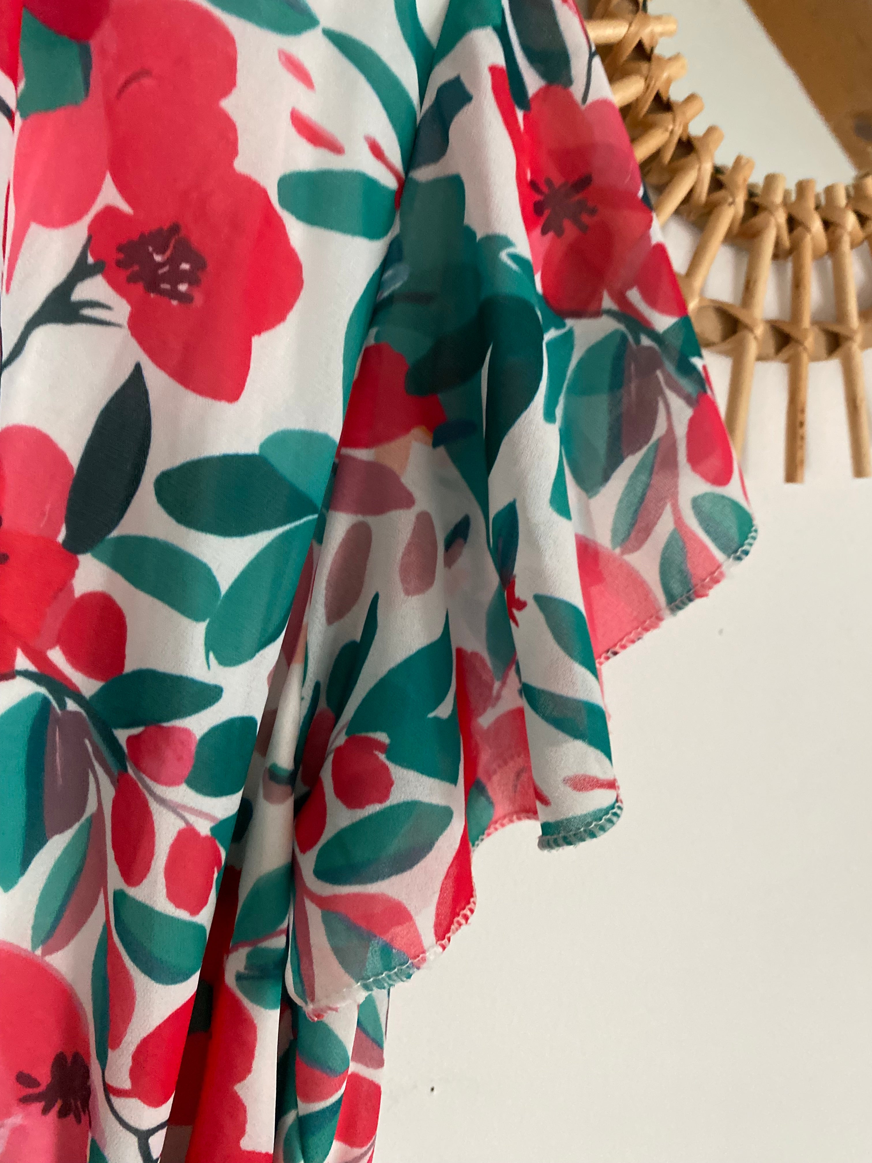 ROBE MILY FLEURS VERTES 36/42