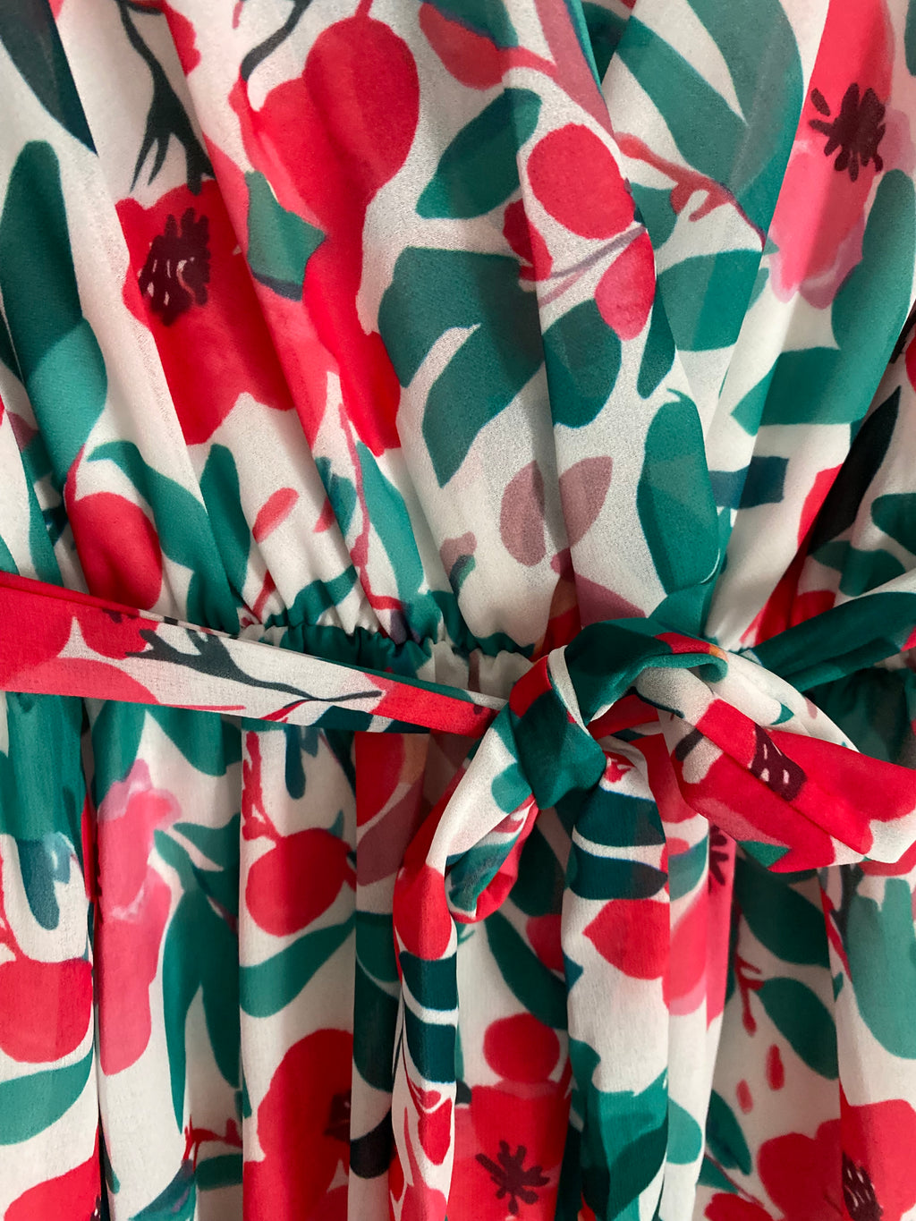 ROBE MILY FLEURS VERTES 36/42