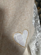 PULL DENTELLE COEUR ECRU  TU 36/42 PETIT 44