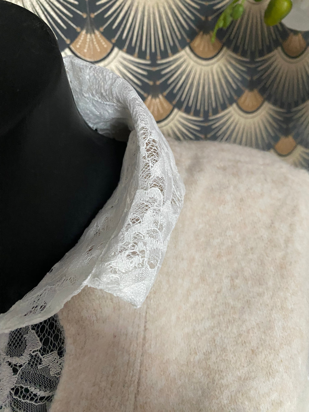 PULL DENTELLE COEUR ECRU  TU 36/42 PETIT 44