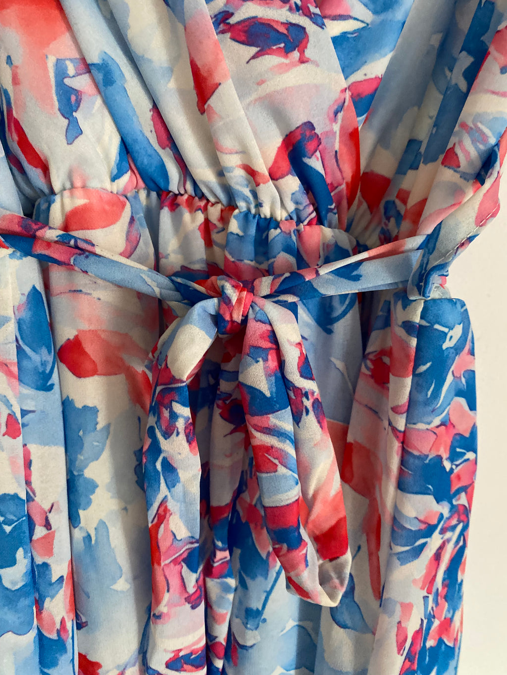 ROBE MILY FLEURS BLEU CIEL  36/42