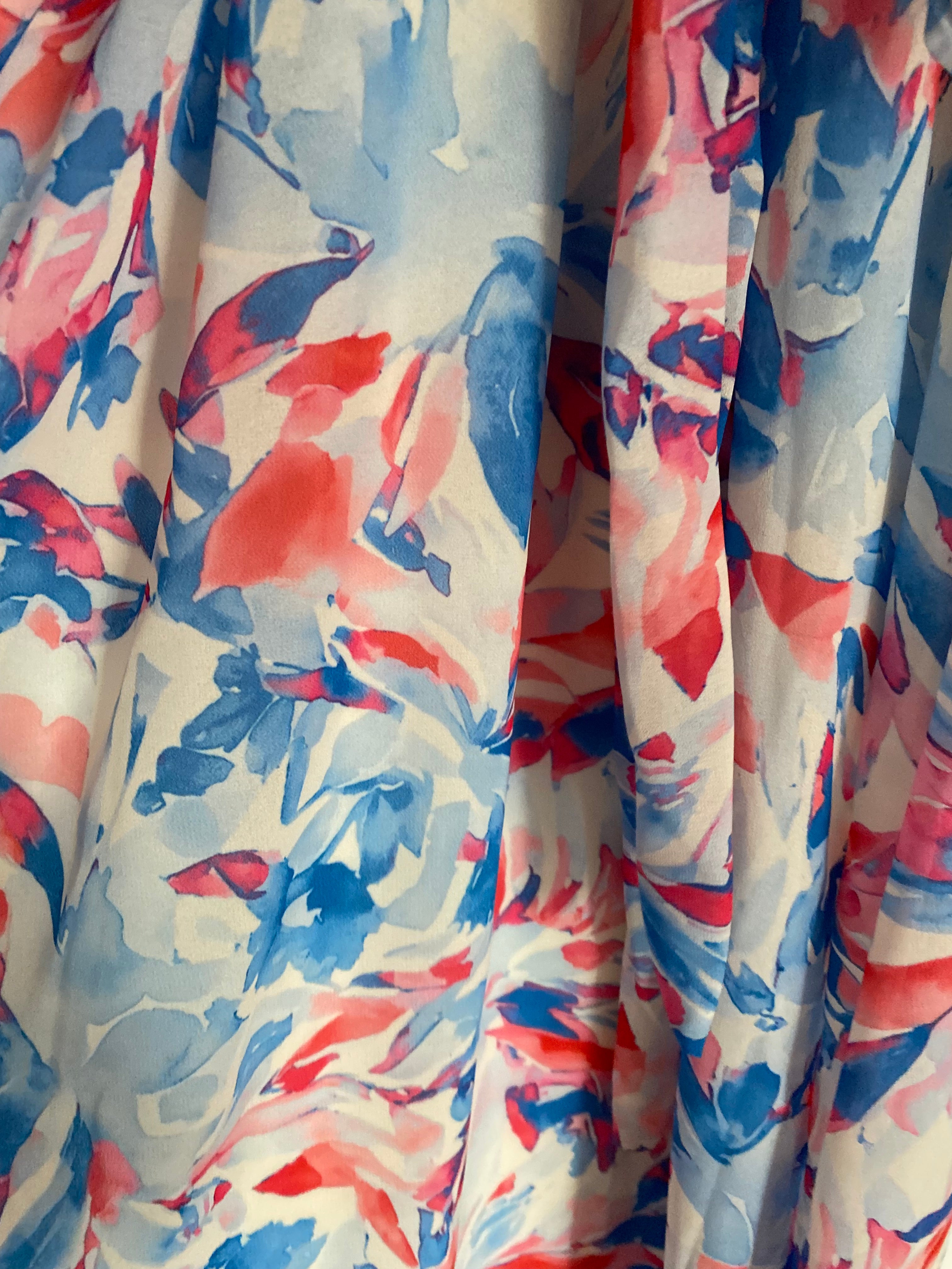ROBE MILY FLEURS BLEU CIEL  36/42