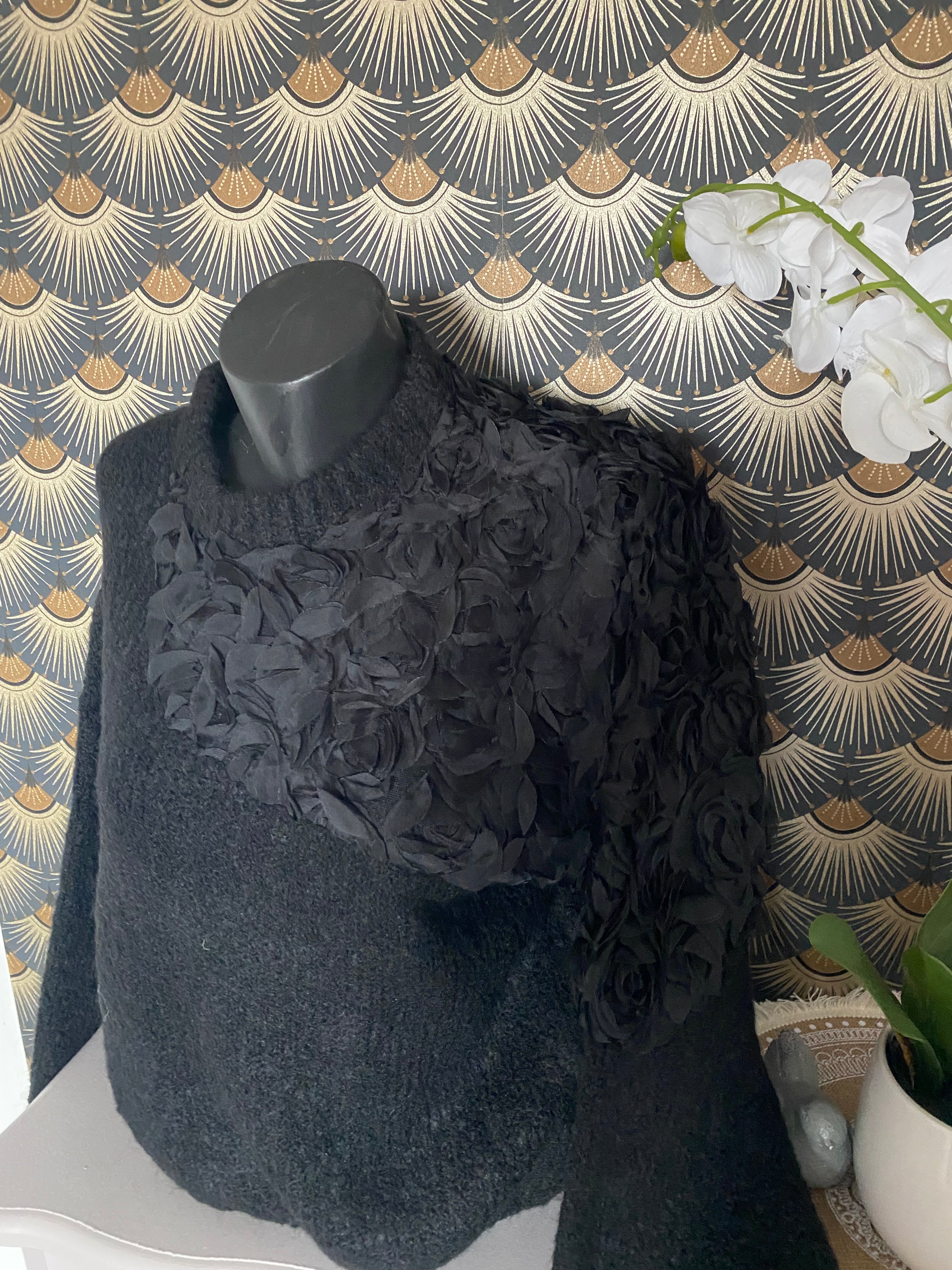 PULL ROSA NOIR TU 36/44