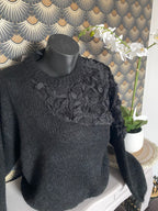 PULL ROSA NOIR TU 36/44