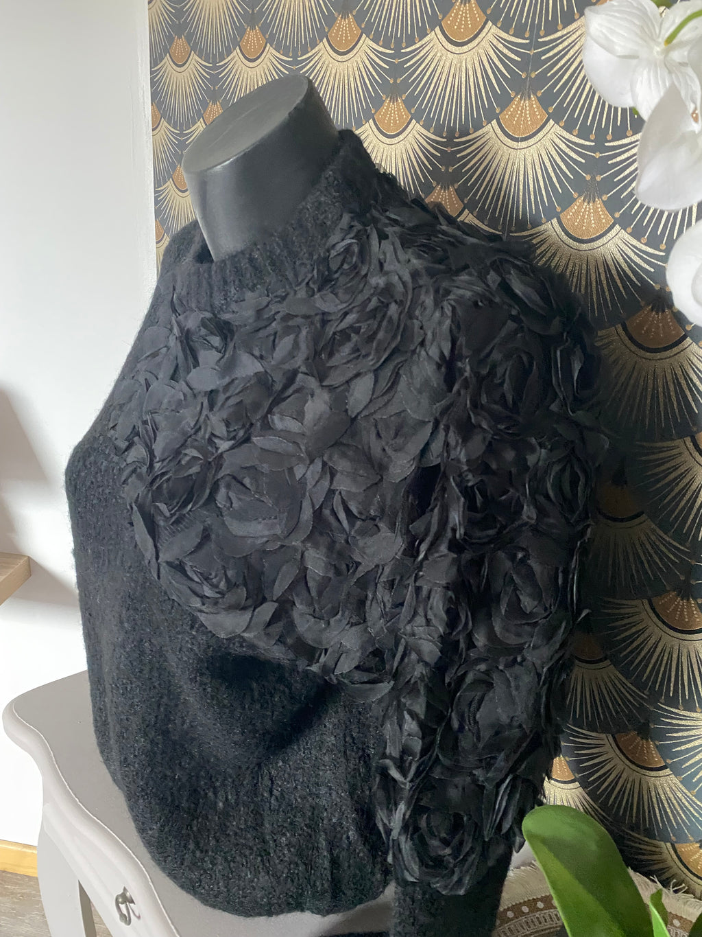 PULL ROSA NOIR TU 36/44