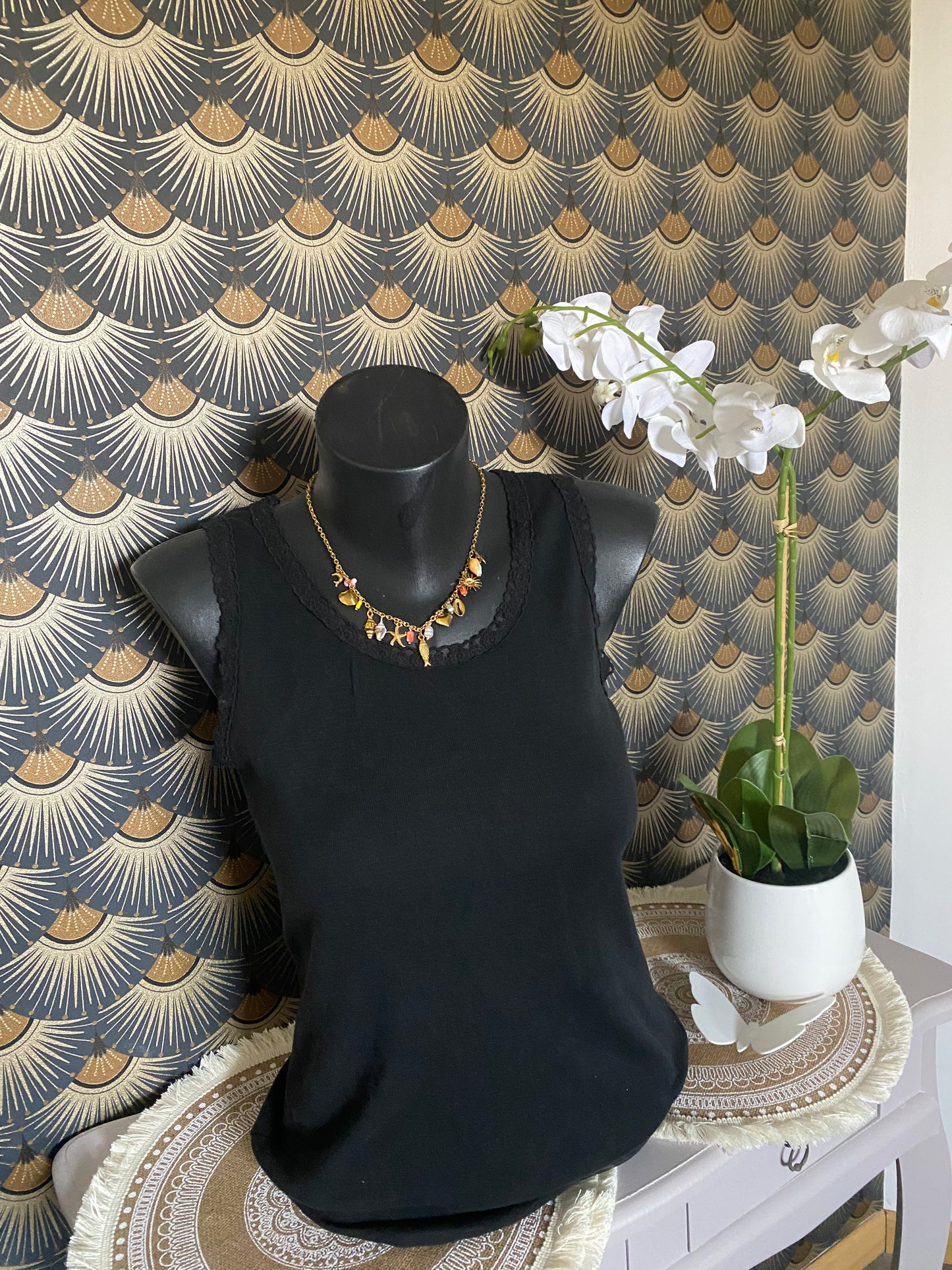 TOP LEA NOIR  TU 36/40 PETIT 42