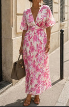 ROBE  LONGUE EMMA  MODELE 4 FUSHIA  TAILLE S/M OU M/L