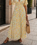 ROBE LONGUE  EMMA  MODELE 3 JAUNE  TAILLE S/M OU M/L