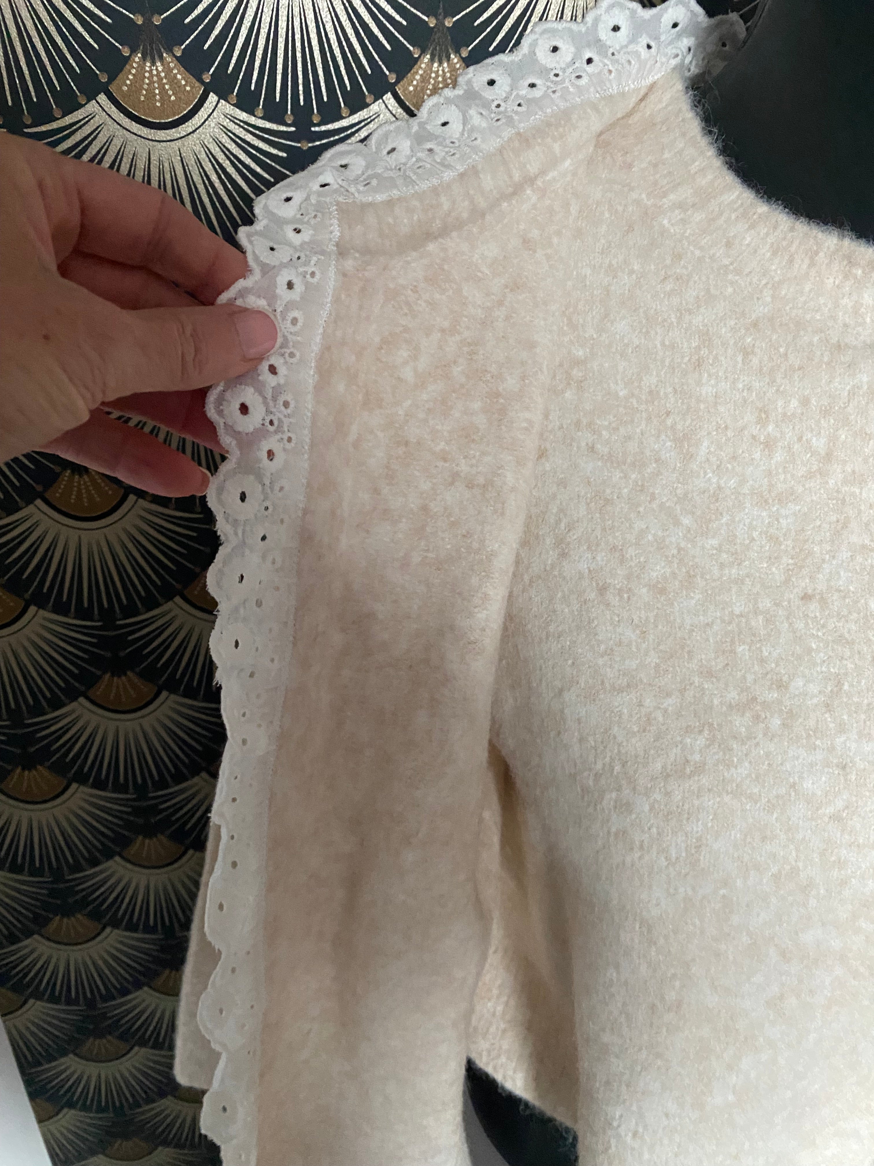 ENSEMBLE PULL GILET CORINNE ECRU  TU 36/42