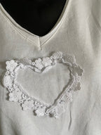 TOP FLEURS BLANC    36/42 petit 44