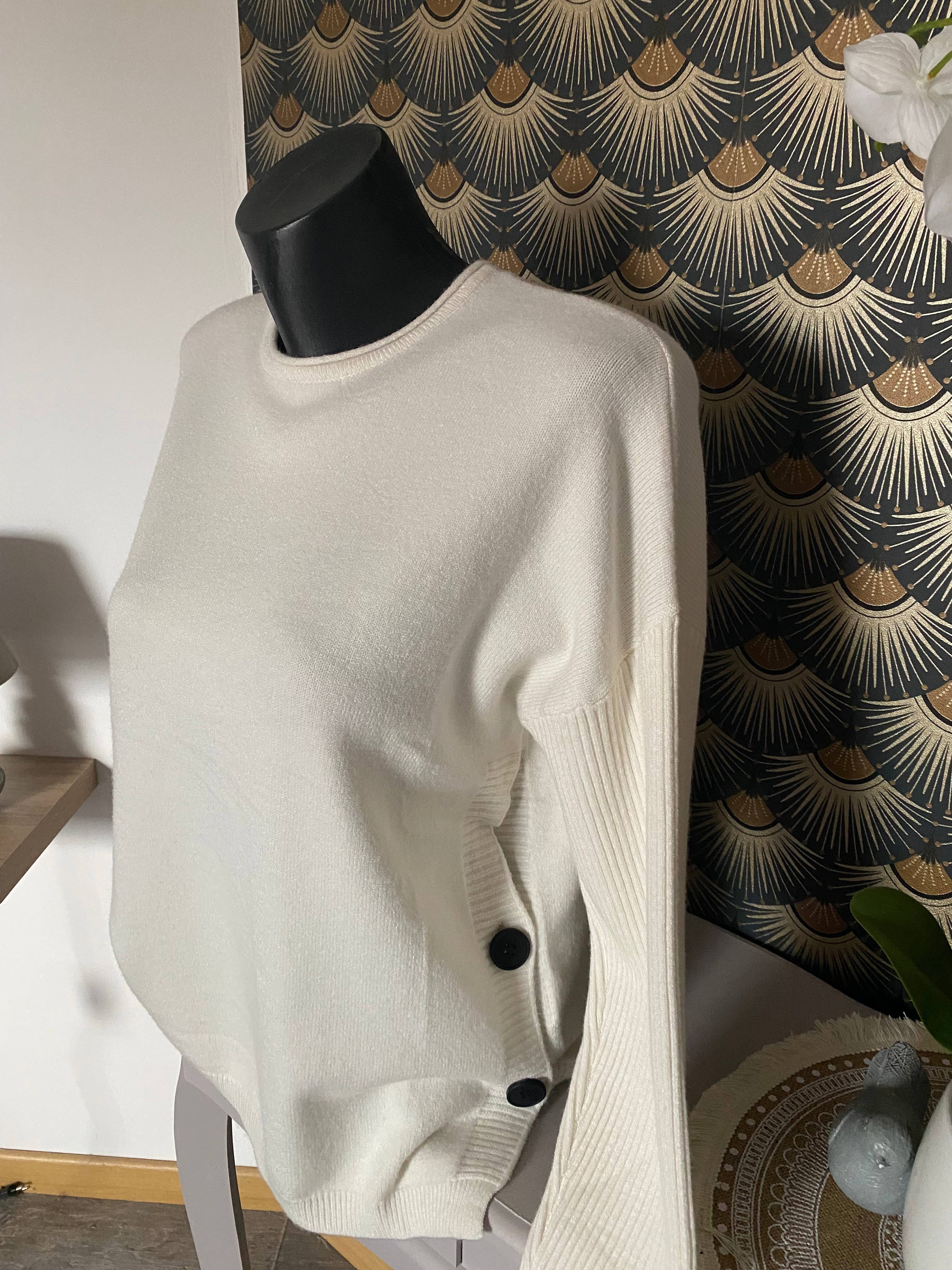 PULL MANCHES CHAUSSETTES   ECRU TU 36/44