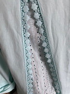 TOP FLEURS VERT D'EAU    36/42 petit 44