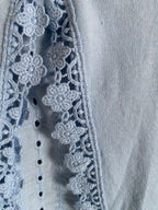 TOP FLEURS BLEU CIEL   36/42 PETIT 44