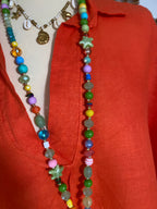 ROBES  LIN BELLE TAILLE  44/48  TROIS COLORIS ( KAKI,FUSHIA , ORANGE )