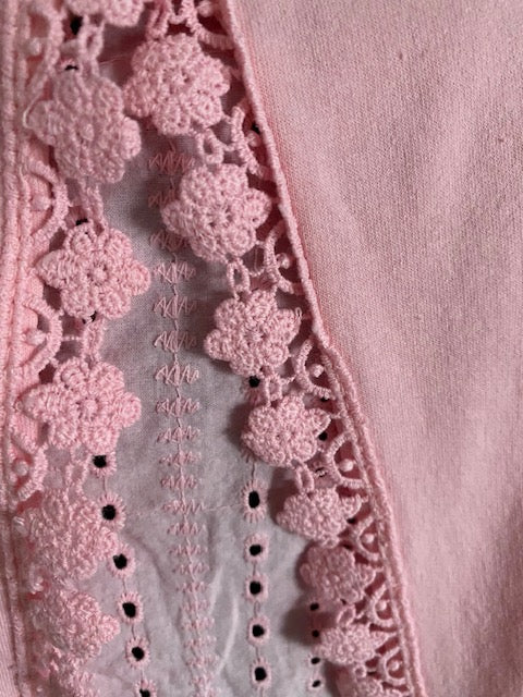 TOP FLEURS ROSE   36/42 petit 44