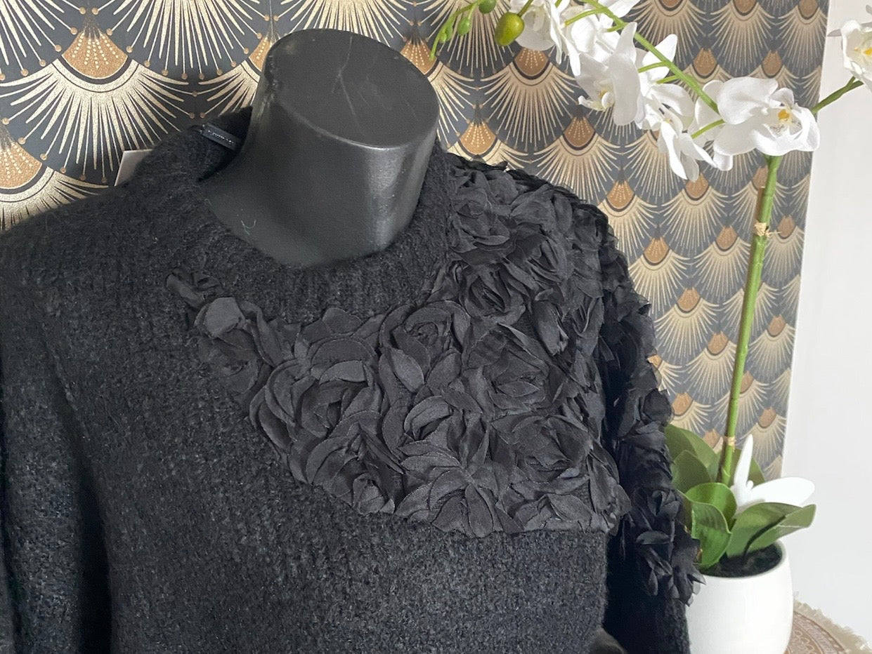 PULL ROSA NOIR TU 36/44