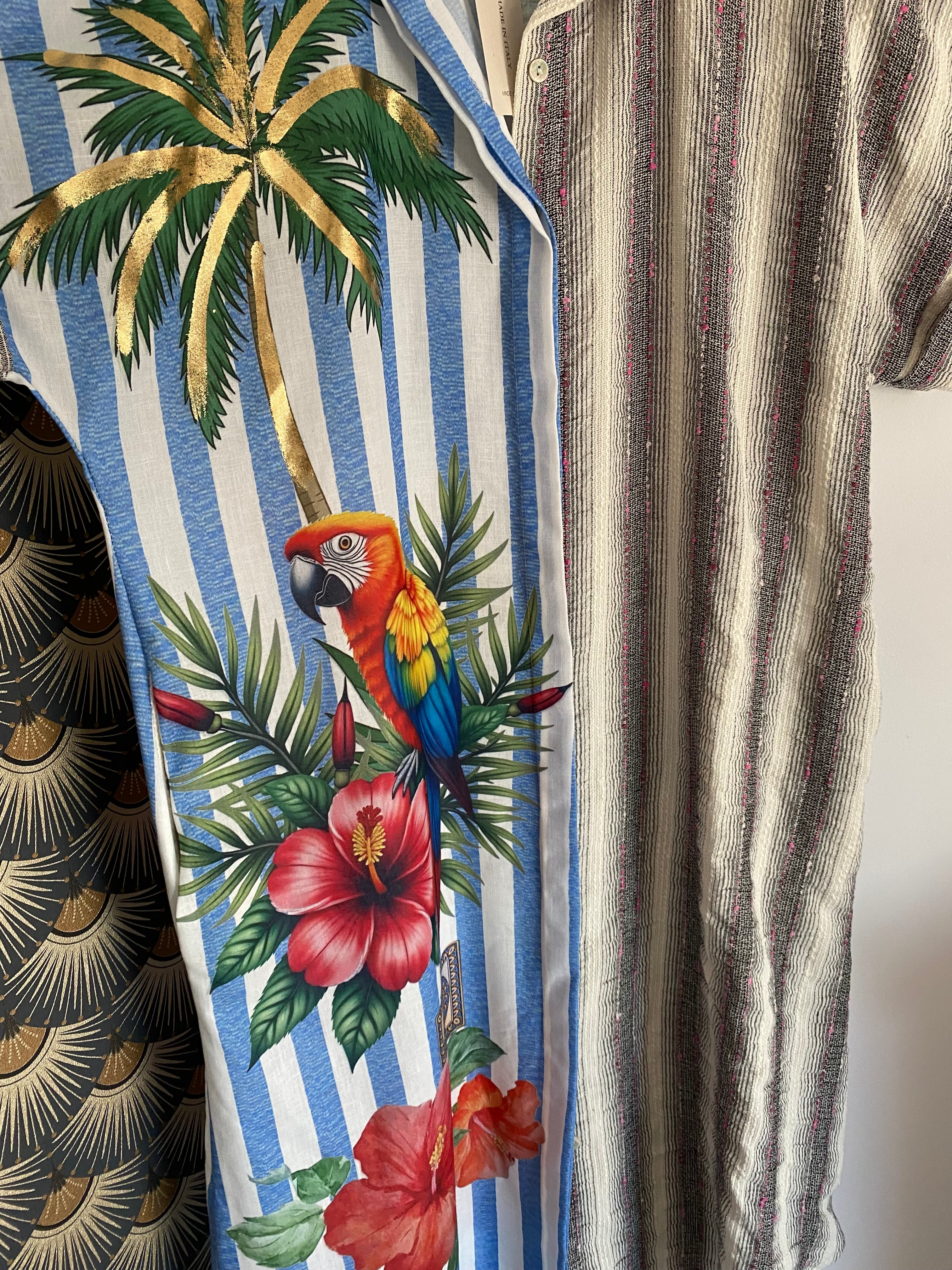 ROBE CHEMISE PERROQUET  TU 40/46