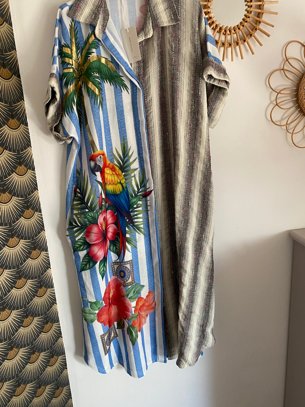 ROBE CHEMISE PERROQUET  TU 40/46