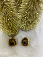 BOUCLES D'OREILLES EN ACIER INOXYDABLE  LEOPARD