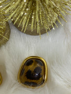 BOUCLES D'OREILLES EN ACIER INOXYDABLE  LEOPARD