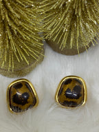 BOUCLES D'OREILLES EN ACIER INOXYDABLE  LEOPARD