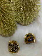 BOUCLES D'OREILLES EN ACIER INOXYDABLE  LEOPARD