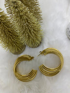 BOUCLES D'OREILLES CREOLES MILA  ACIER INOXYDABLE