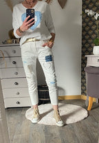 PANTALON 7/ 8 ème   BLANC    S/M/L/XL