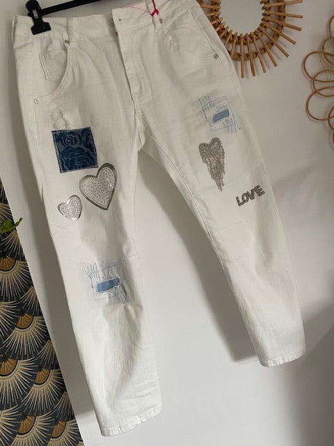 PANTALON 7/ 8 ème   BLANC    S/M/L/XL
