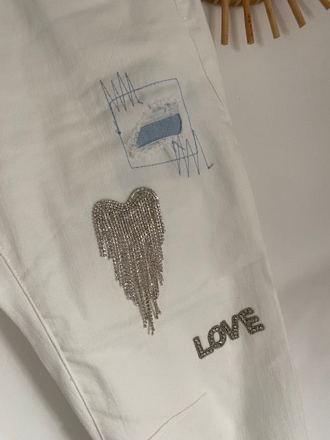 PANTALON 7/ 8 ème   BLANC    S/M/L/XL