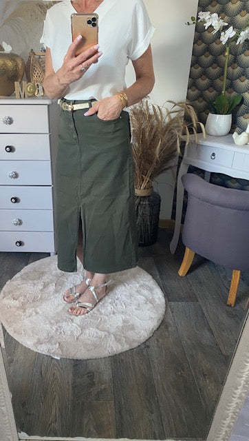 JUPE LONGUE MADISON  KAKI  XS/S/M/L/XL