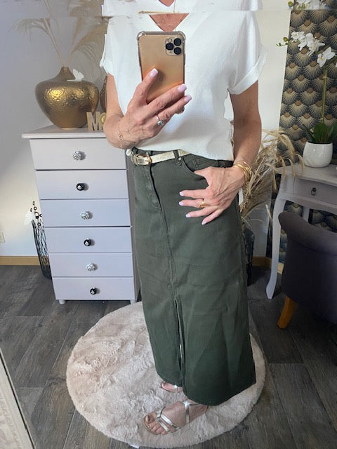 JUPE LONGUE MADISON  KAKI  XS/S