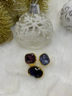 BAGUE ACIER INOXYDABLE REGLABLE  CRISTAL COULEUR BLEU ET VIOLET