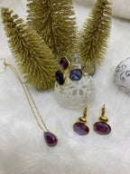 BAGUE ACIER INOXYDABLE REGLABLE  CRISTAL COULEUR BLEU ET VIOLET