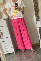 PANTALON MAGIQUE PLISSE  TU 36/48   FUSHIA