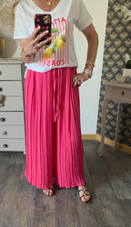 PANTALON MAGIQUE PLISSE  TU 36/48   FUSHIA