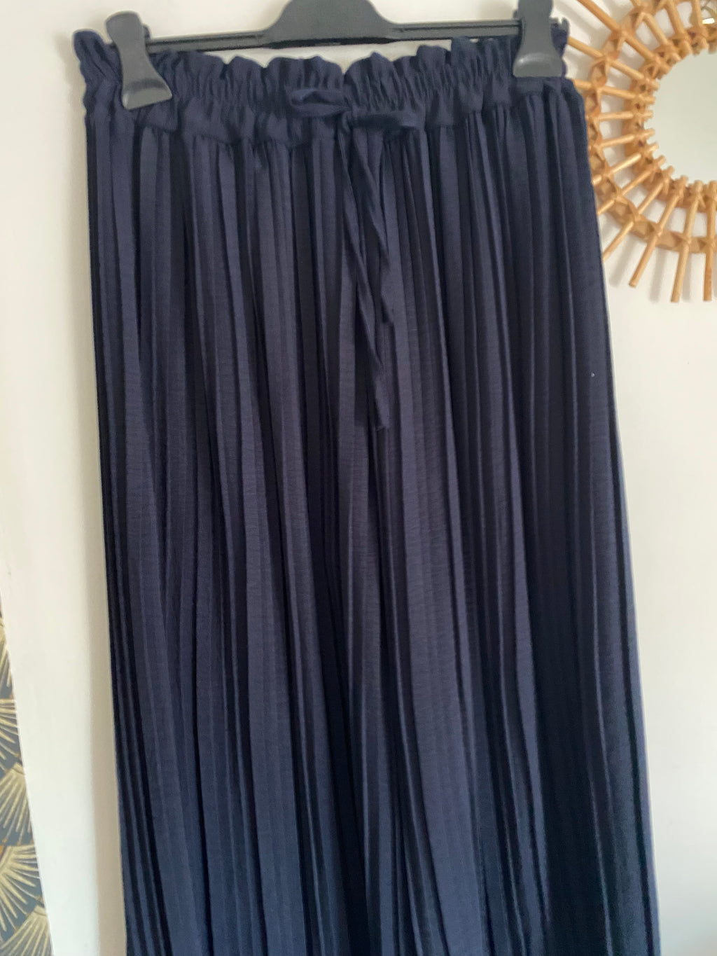 PANTALON MAGIQUE PLISSE  TU 36/48   BLEU MARINE