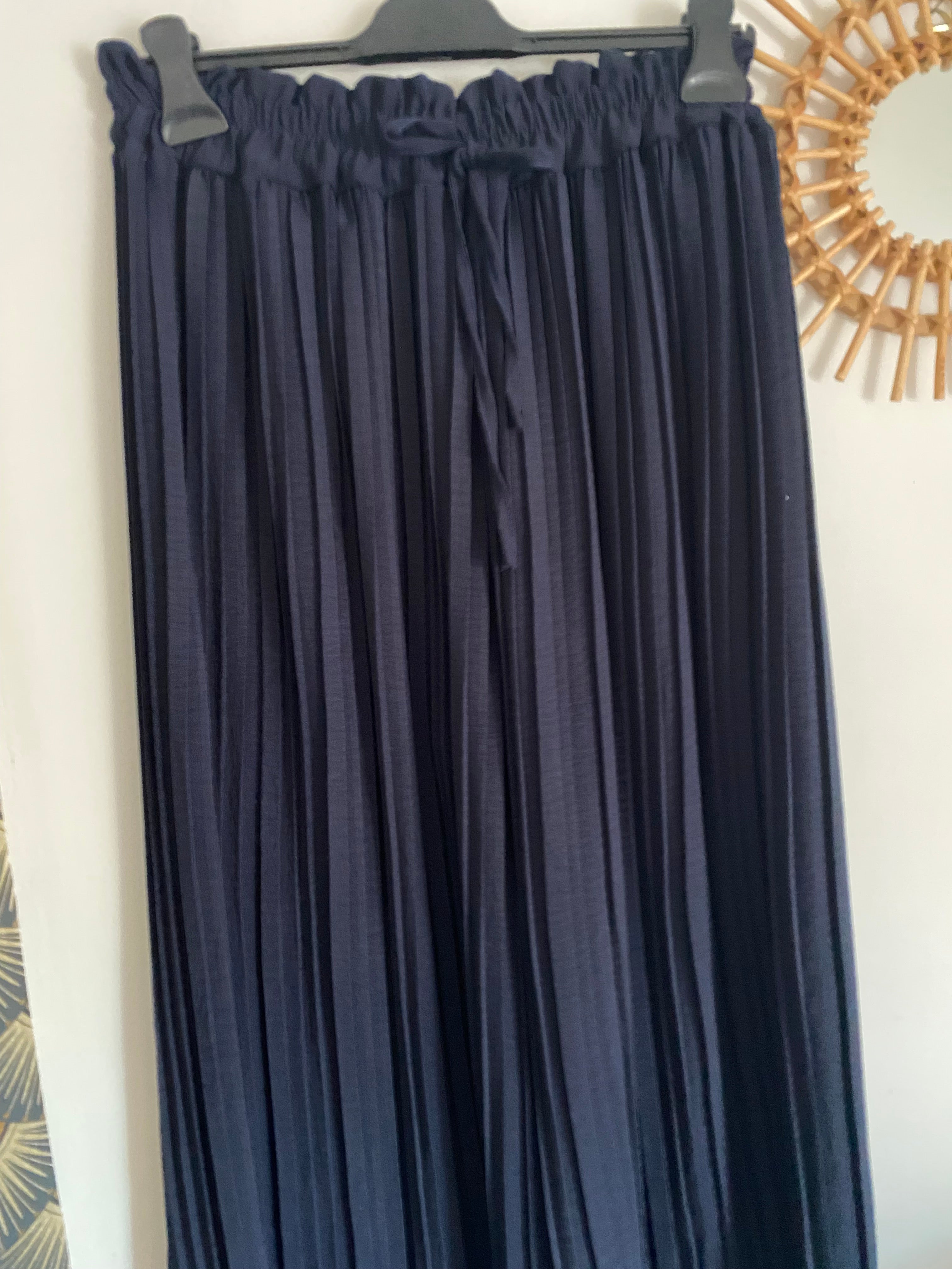 PANTALON MAGIQUE PLISSE  TU 36/48   BLEU MARINE