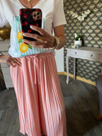 PANTALON MAGIQUE PLISSE  TU 36/48   ROSE