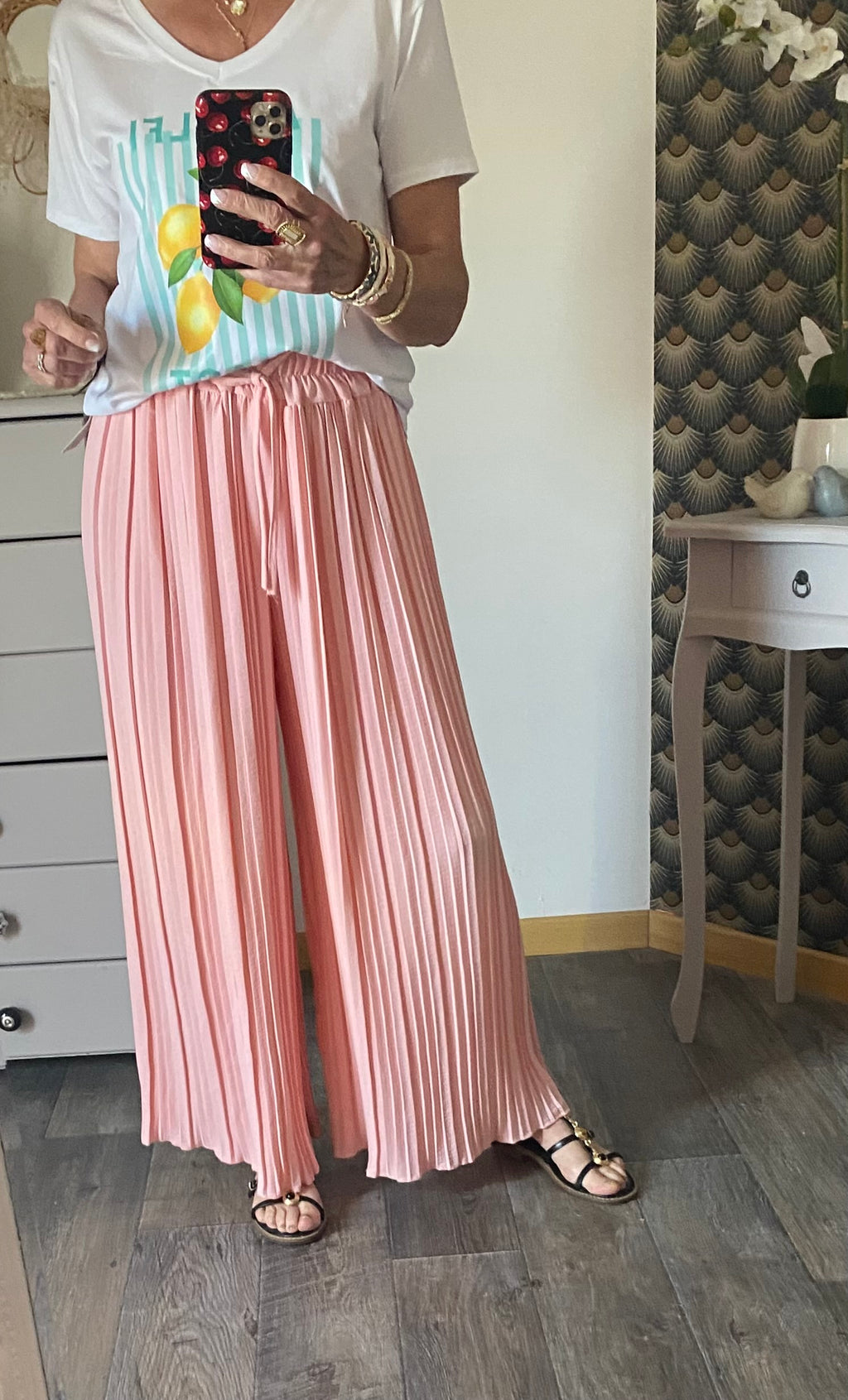 PANTALON MAGIQUE PLISSE  TU 36/48   ROSE