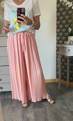 PANTALON MAGIQUE PLISSE  TU 36/48   ROSE