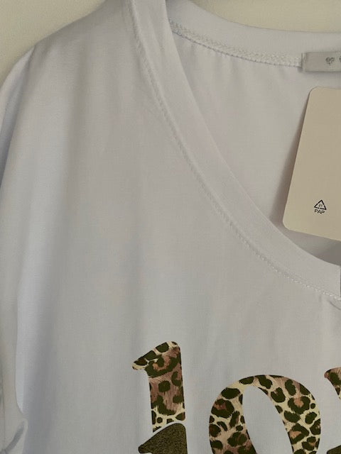 TEE-SHIRT LOVE KAKI  COLLECTION BELLE TAILLE 42 AU 48