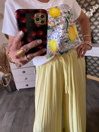 PANTALON MAGIQUE PLISSE  TU 36/48   JAUNE BEURRE