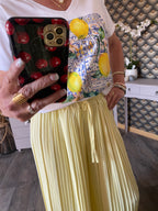 PANTALON MAGIQUE PLISSE  TU 36/48   JAUNE BEURRE