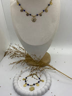 BRACELET  PENDENTIF SOLEIL  SODALITE   PIERRE NATURELLES