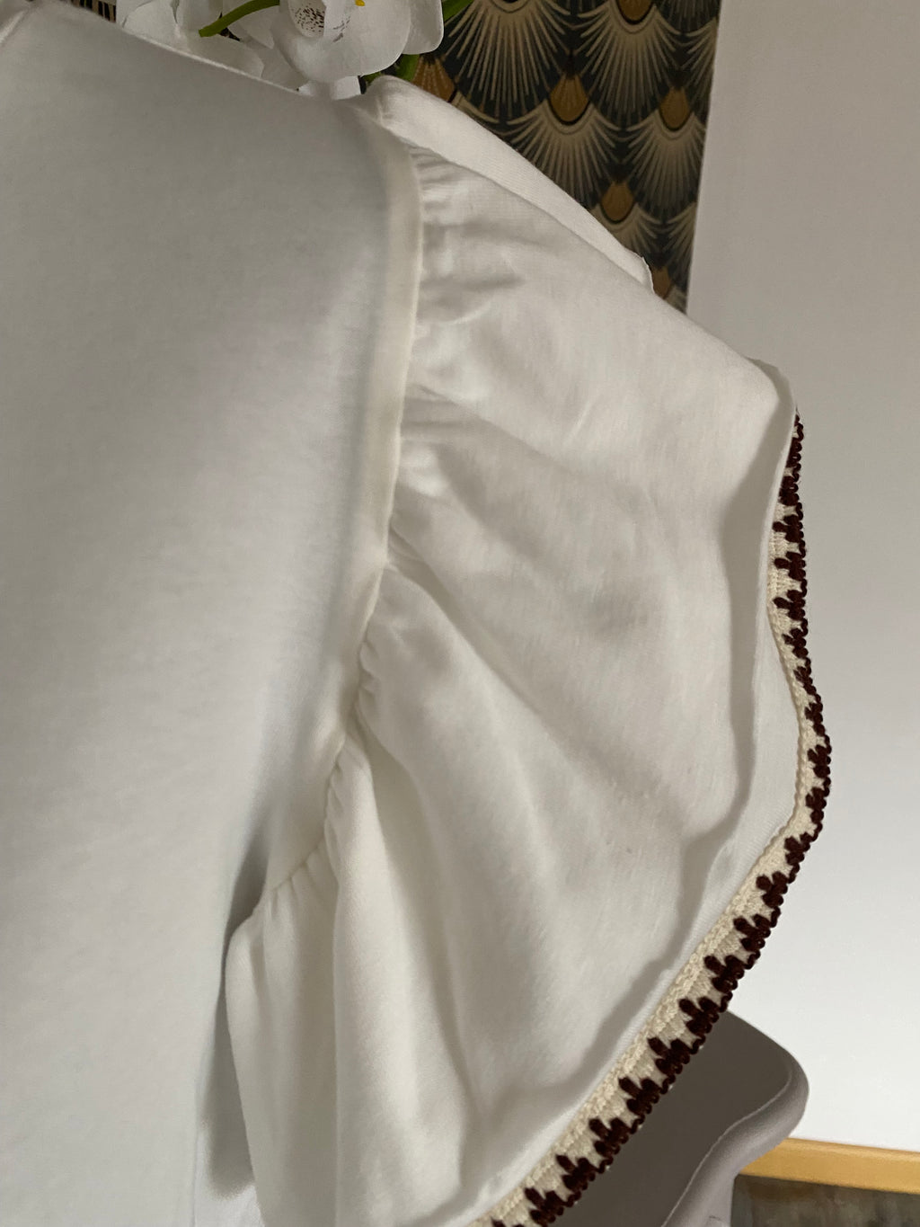 TOP BOHEME TU 36/42 ECRU ET CHOCO