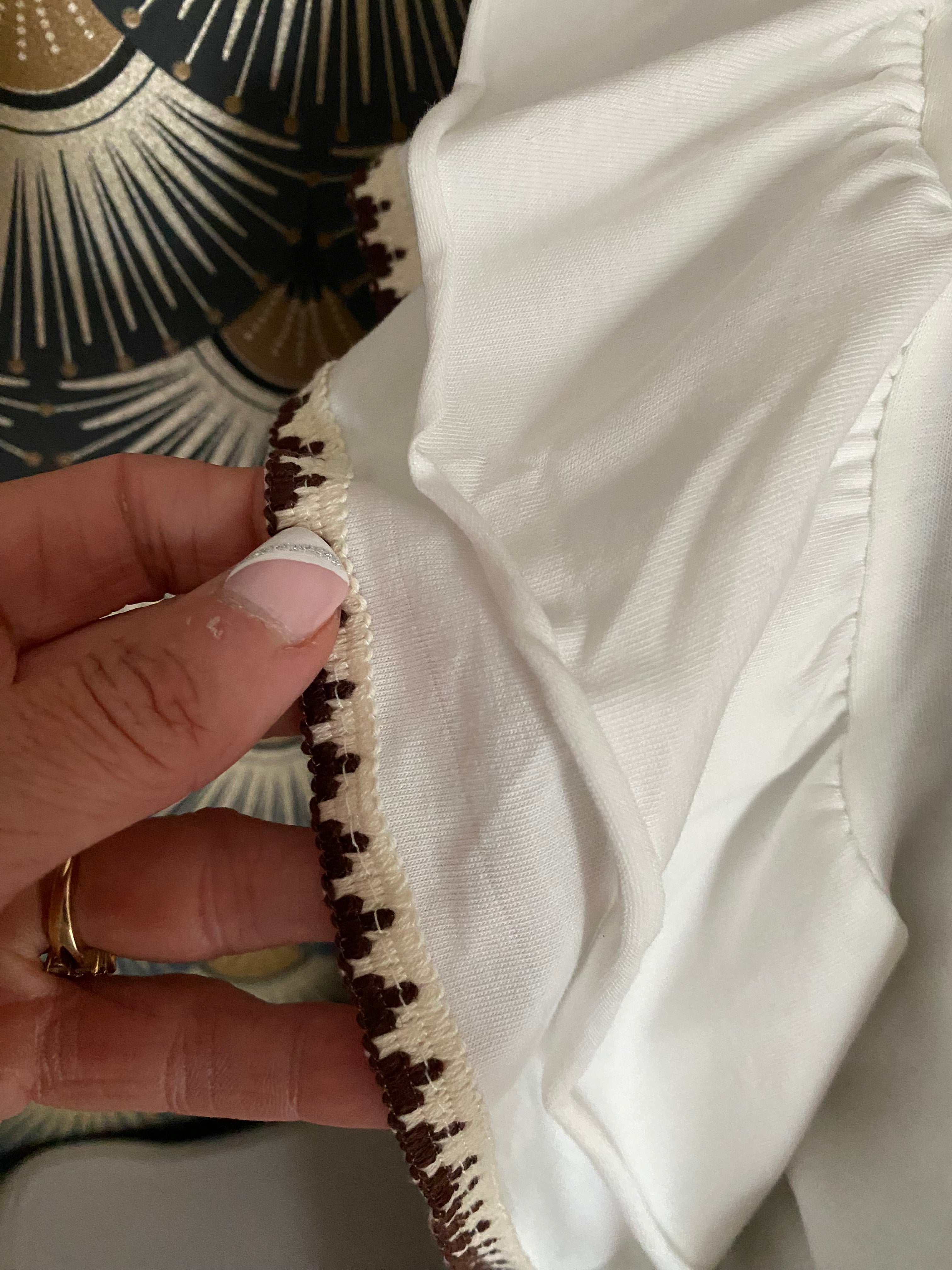 TOP BOHEME TU 36/42 ECRU ET CHOCO